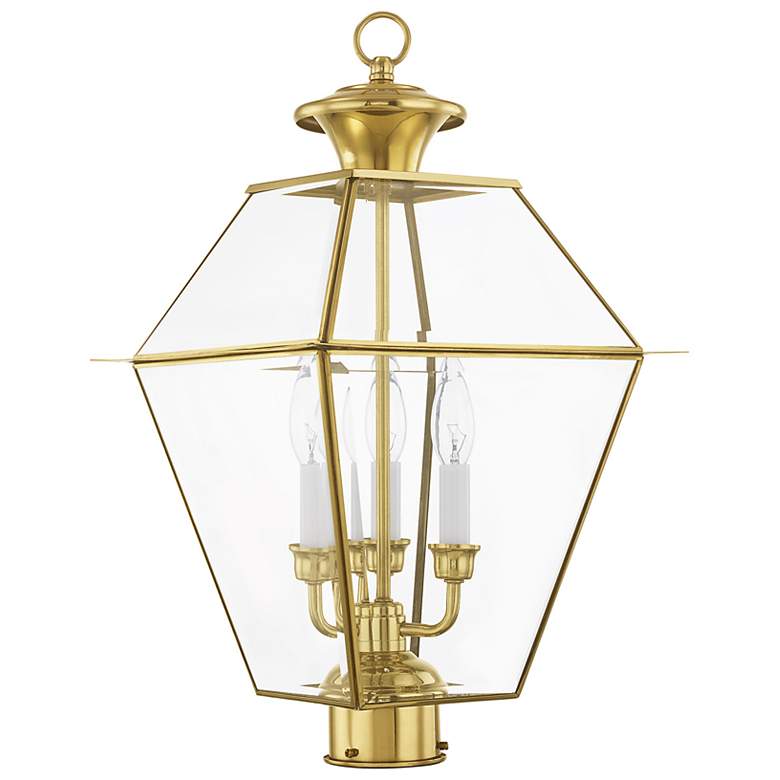 Image 7 Westover 21 1/2" High Polished Brass Outdoor Post Light more views