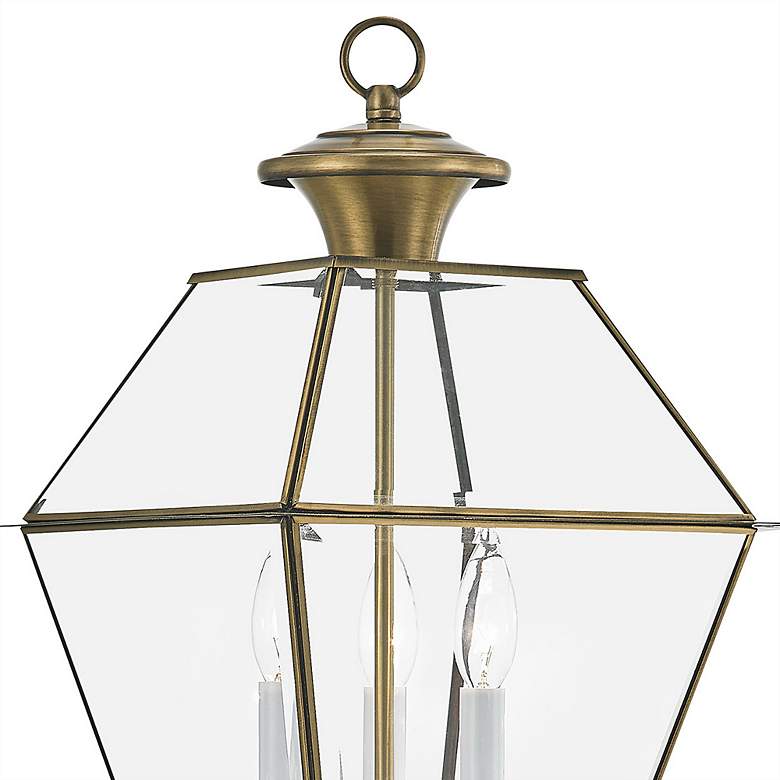 Image 3 Westover 21 1/2"H Antique Brass 3-Light Outdoor Post Light more views
