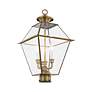 5_Westover 21 1/2"H Antique Brass 3-Light Outdoor Post Light more views