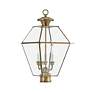 7_Westover 21 1/2"H Antique Brass 3-Light Outdoor Post Light more views