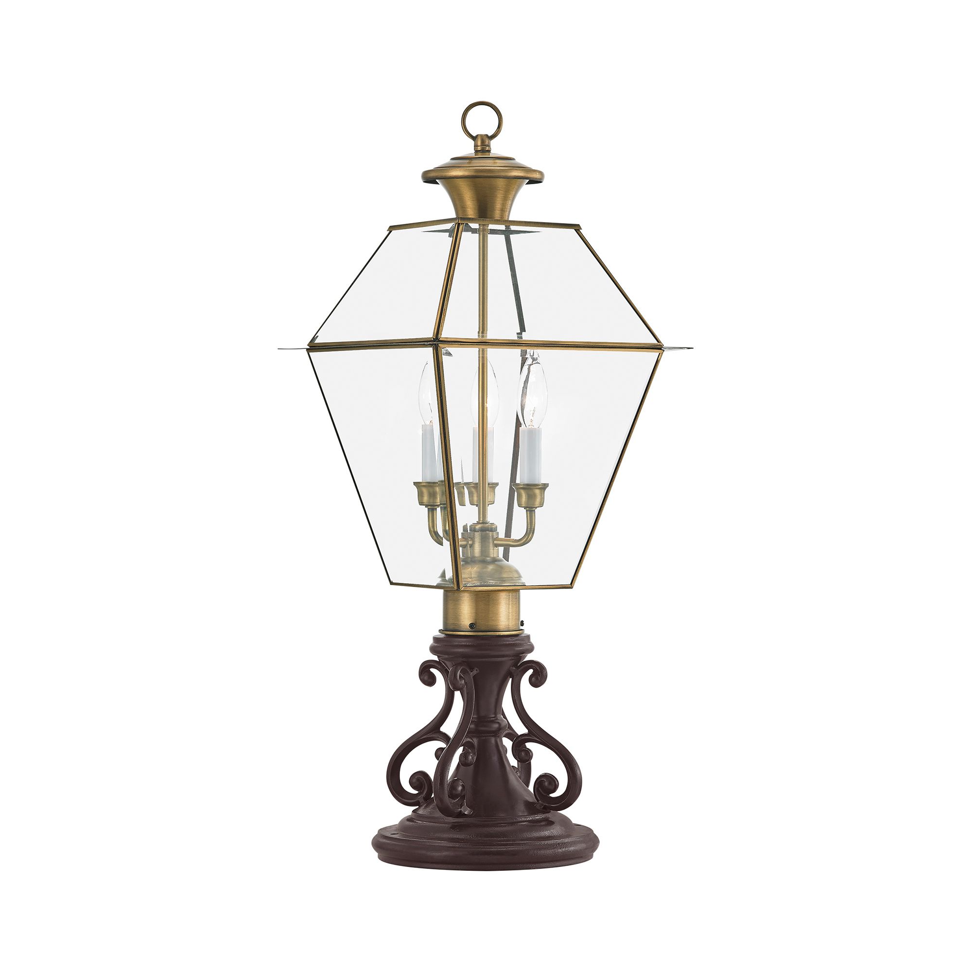 Westover 21 1/2"H Antique Brass 3-Light Outdoor Post Light