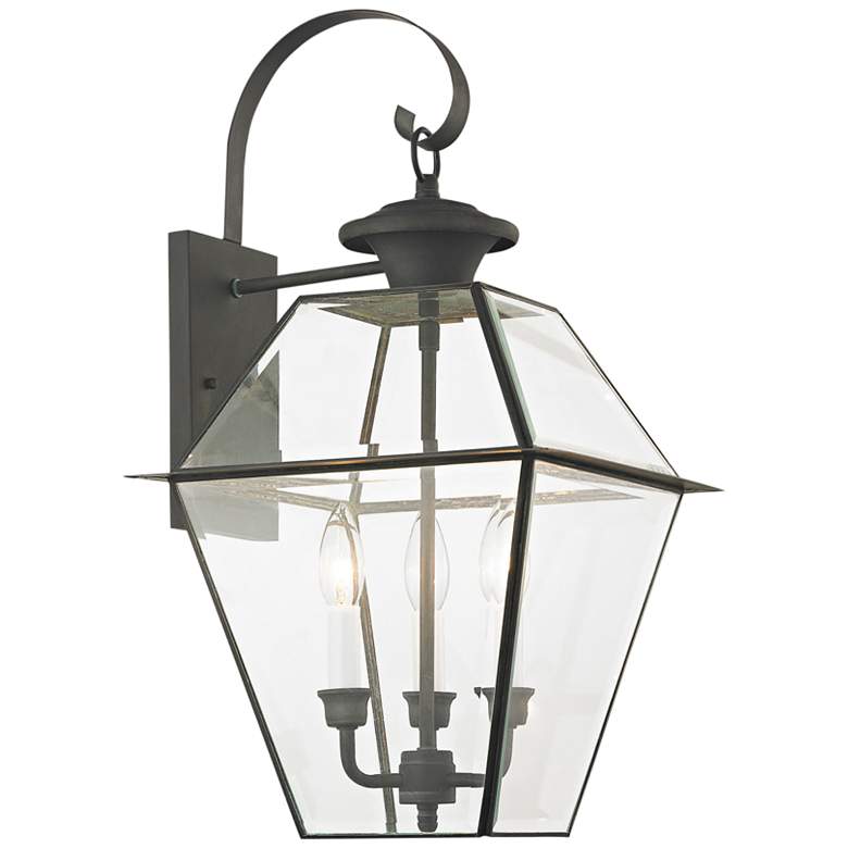 Image 1 Westover 22 1/2" High Charcoal 3-Light Outdoor Lantern Wall Light