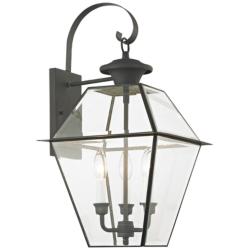 Westover 22 1/2&quot; High Charcoal 3-Light Outdoor Lantern Wall Light