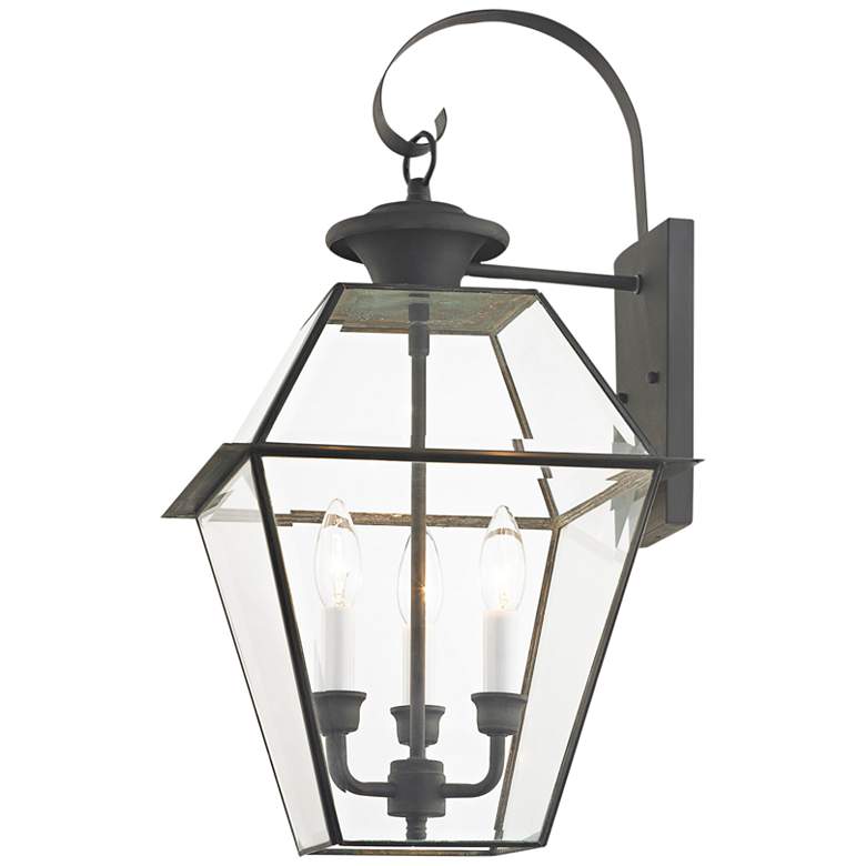 Image 3 Westover 22 1/2" High Charcoal 3-Light Outdoor Lantern Wall Light more views