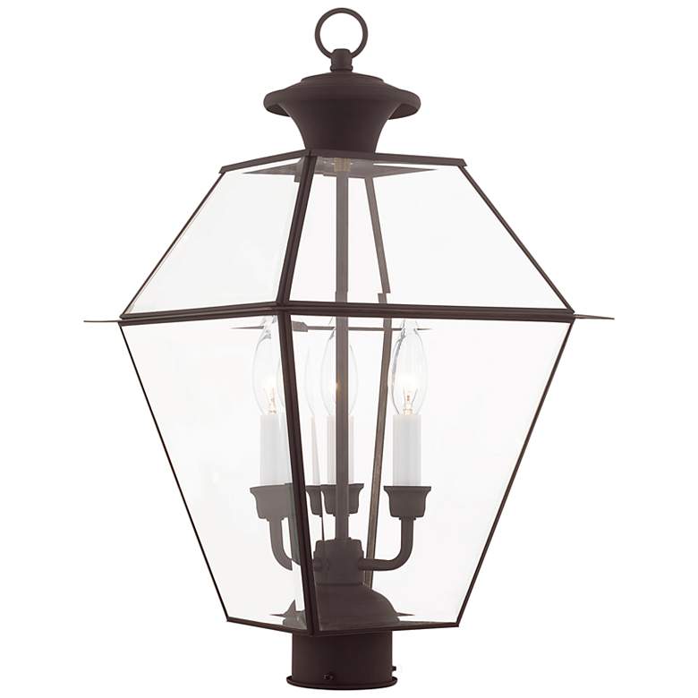 Image 3 Westover 22" High Bronze Finish Clear Glass Outdoor Lantern Post Light