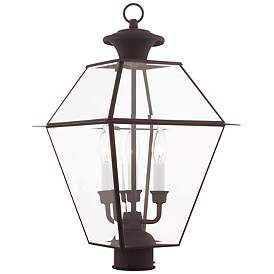 Image3 of Westover 22" High Bronze Finish Clear Glass Outdoor Lantern Post Light
