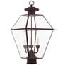 Westover 22" High Bronze Finish Clear Glass Outdoor Lantern Post Light in scene