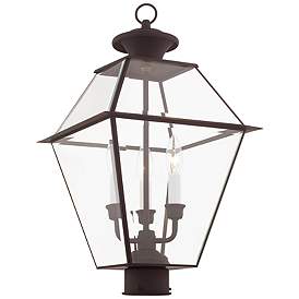 Image4 of Westover 22" High Bronze Finish Clear Glass Outdoor Lantern Post Light more views