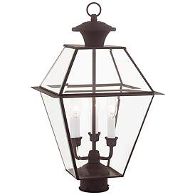 Image5 of Westover 22" High Bronze Finish Clear Glass Outdoor Lantern Post Light more views