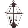 Westover 22" High Bronze Finish Clear Glass Outdoor Lantern Post Light in scene