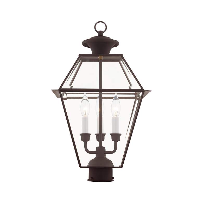Image 7 Westover 22" High Bronze Finish Clear Glass Outdoor Lantern Post Light more views