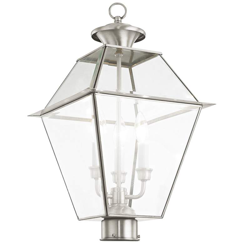 Image 5 Westover 22" High Brushed Nickel 3-Light Outdoor Post Light more views