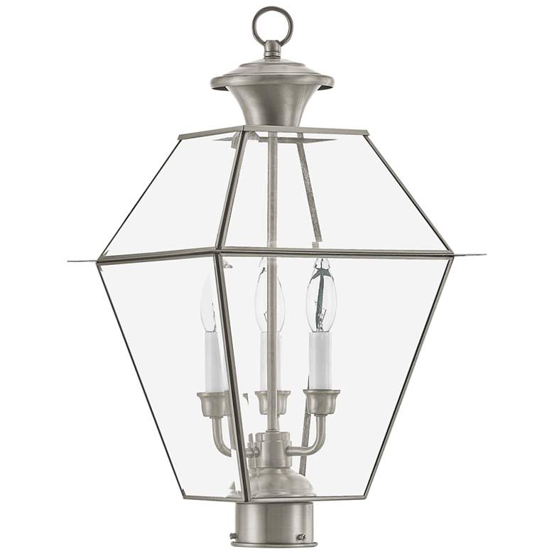 Image 6 Westover 22" High Brushed Nickel 3-Light Outdoor Post Light more views