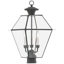 Westover 22&quot; High Charcoal 3-Light Outdoor Post Light