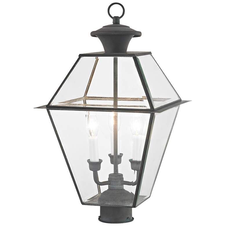 Image 3 Westover 22" High Charcoal 3-Light Outdoor Post Light more views