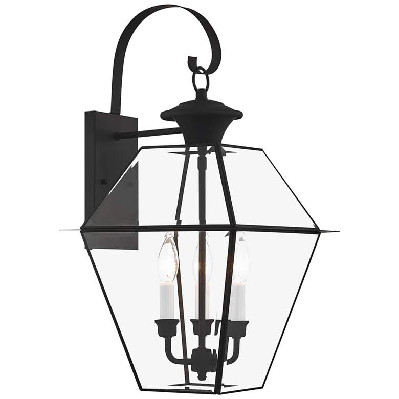 Image 2 Westover 23 1/4" High Black and Clear Glass Outdoor Lantern Wall Light