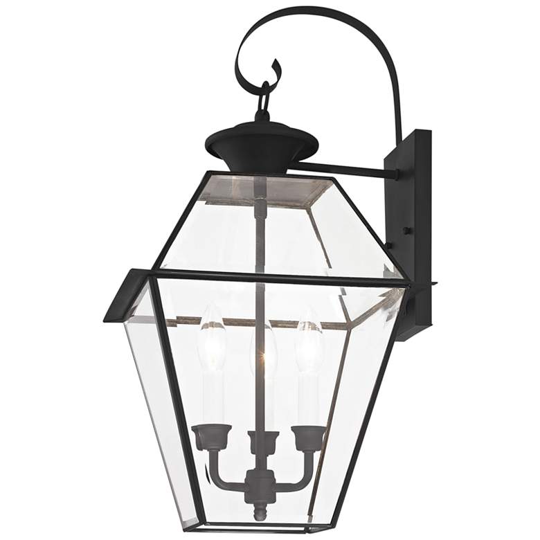 Image 3 Westover 23 1/4" High Black and Clear Glass Outdoor Lantern Wall Light more views