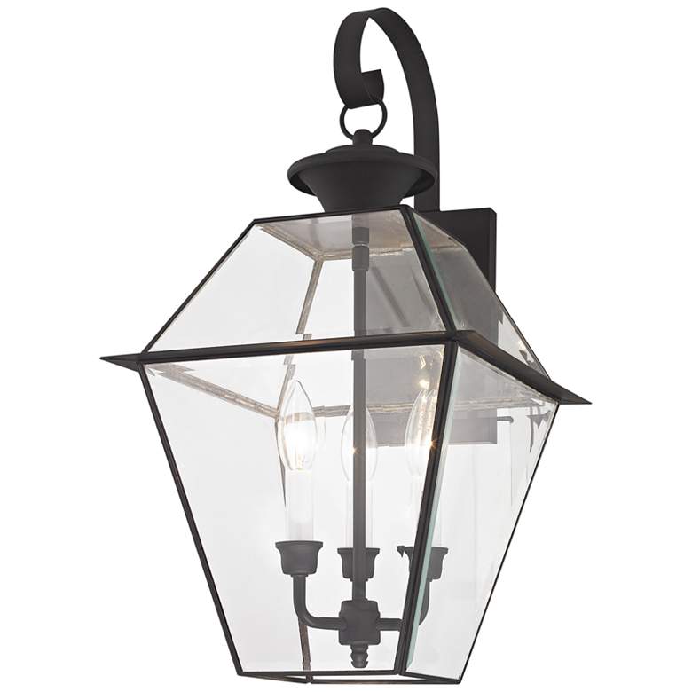 Image 4 Westover 23 1/4" High Black and Clear Glass Outdoor Lantern Wall Light more views