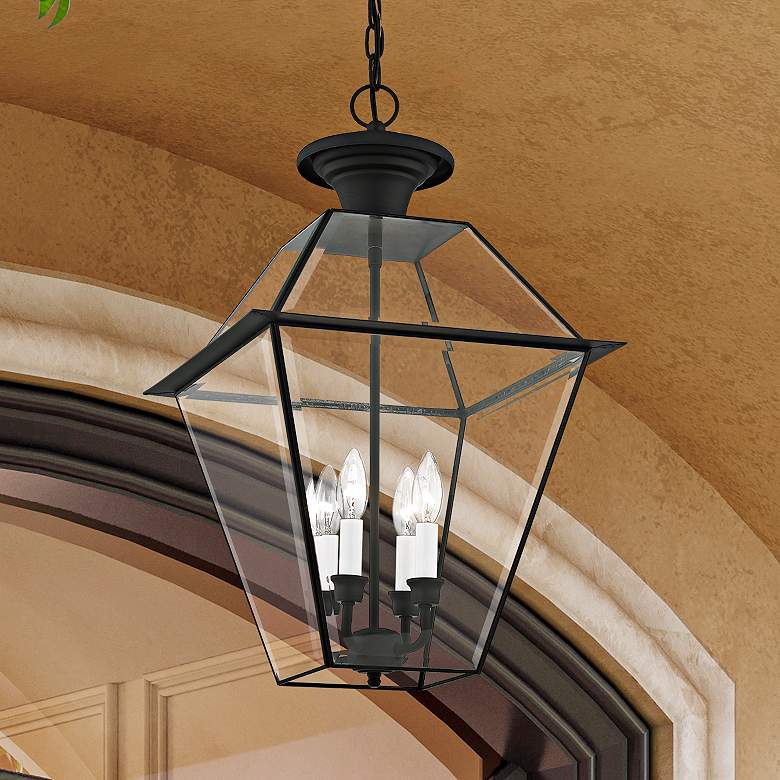 Image 2 Westover 24 1/2" High Black 4-Light Outdoor Hanging Light