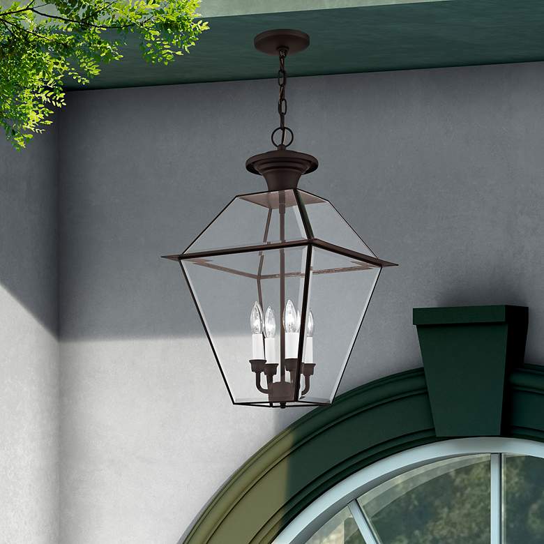 Image 1 Westover 24 1/2" High Bronze 4-Light Outdoor Hanging Light