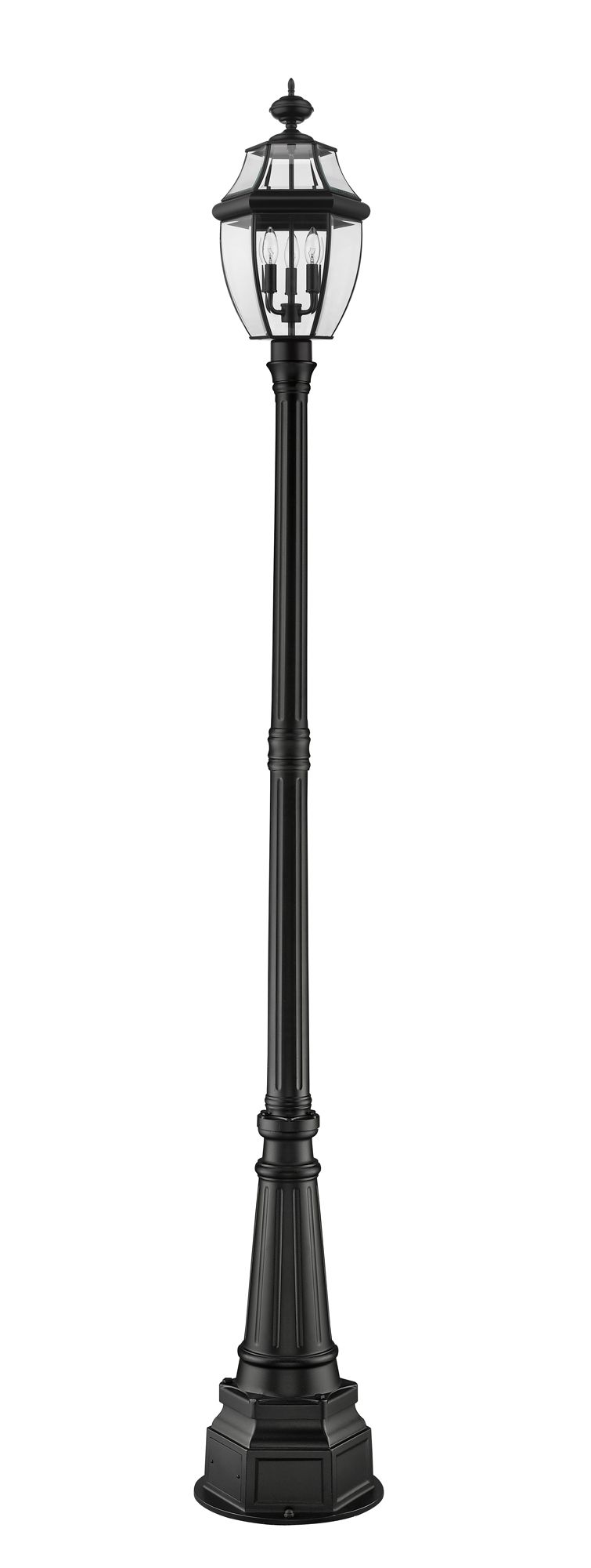 Image 4 Westover by Z-Lite Black 102.25 inch 3 Light Outdoor Post Mounted Fixture more views