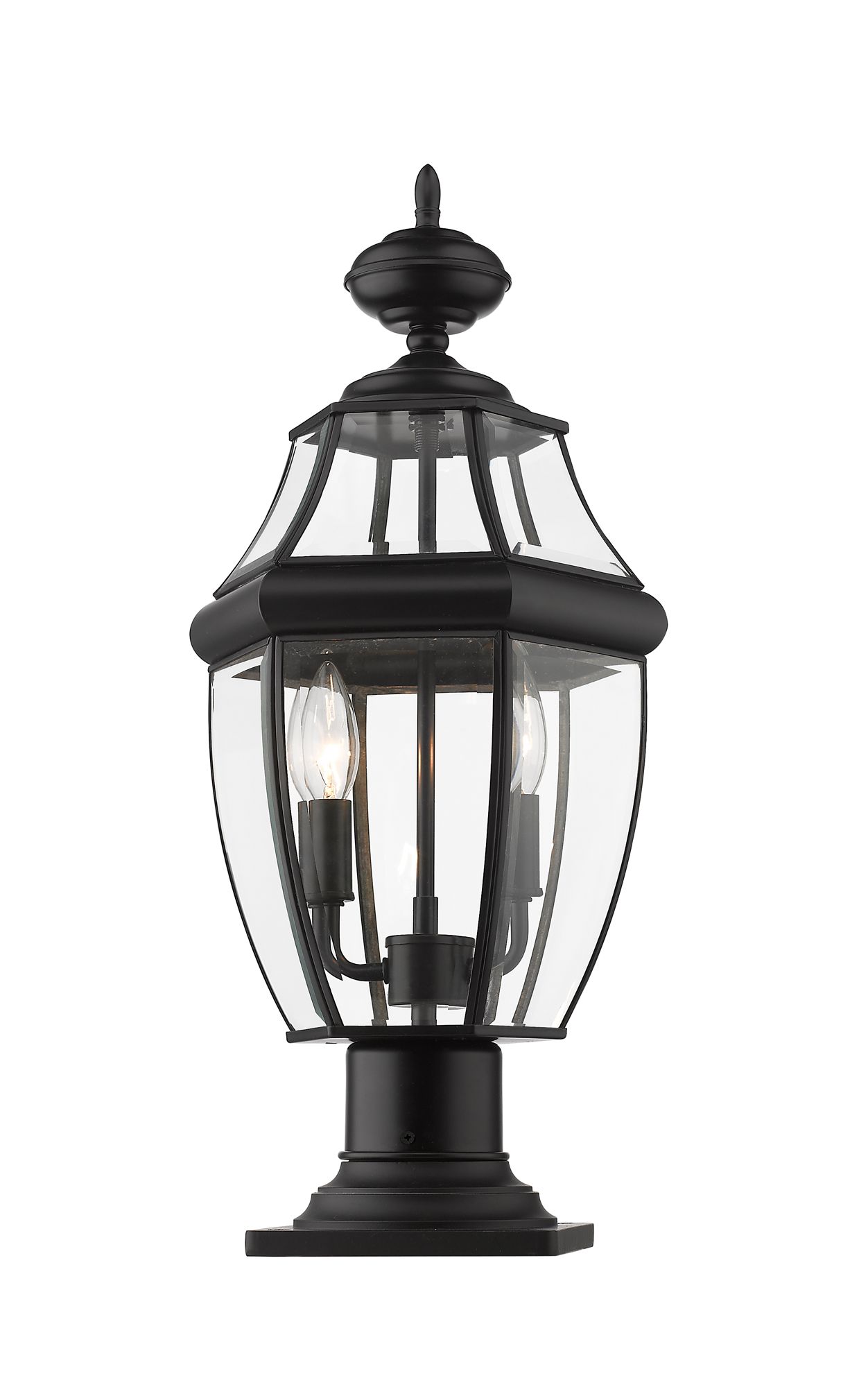 Image 5 Westover by Z-Lite Black 20.25 inch 2 Light Outdoor Pier Mounted Fixture more views
