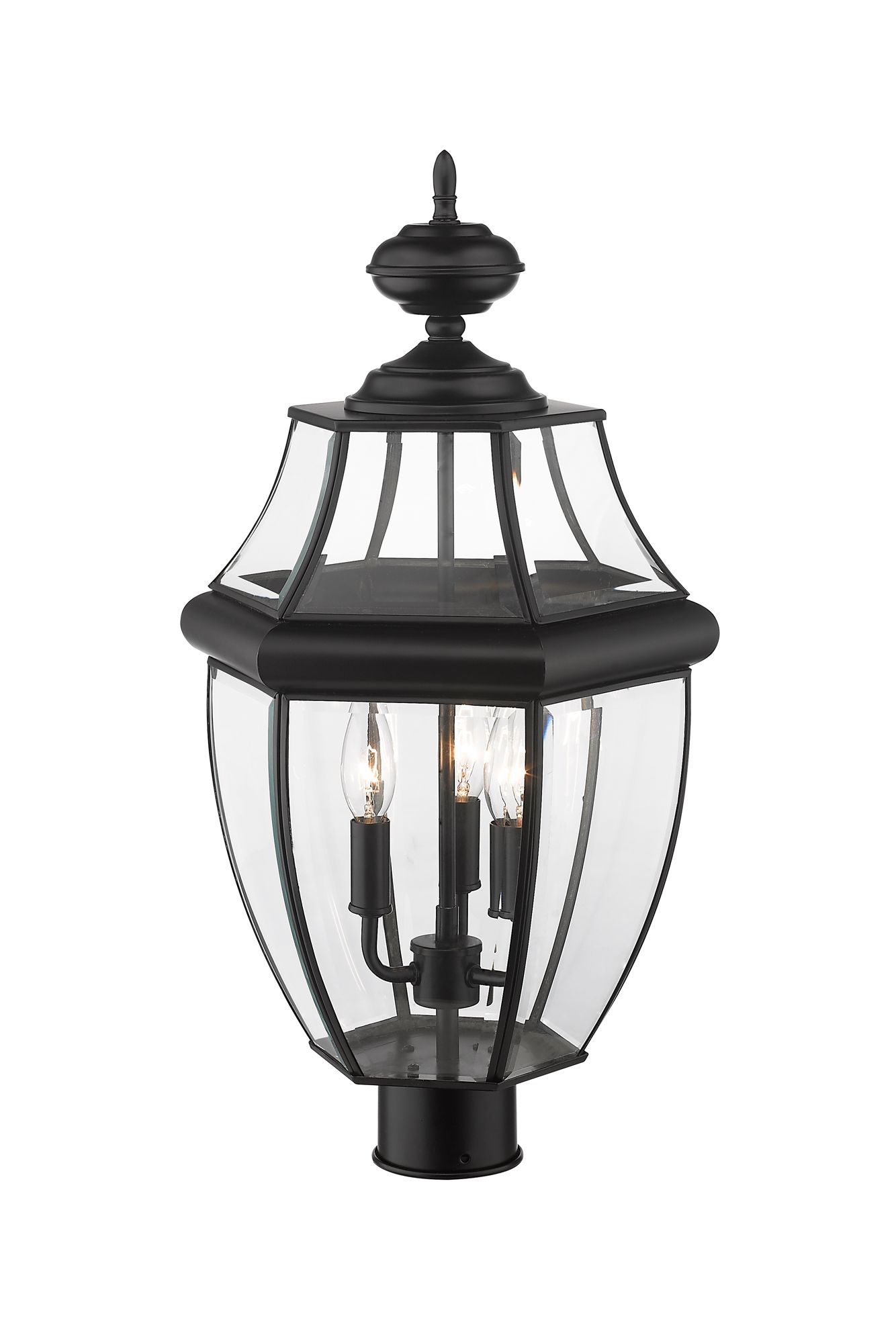 Image 2 Westover by Z-Lite Black 20.25 inch 3 Light Outdoor Post Mount Fixture more views