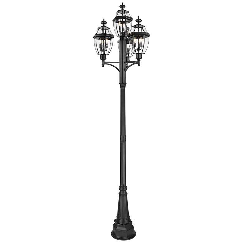 Image 1 Westover by Z-Lite Black 33.25 inch 3 Light Outdoor Post Mount Fixture