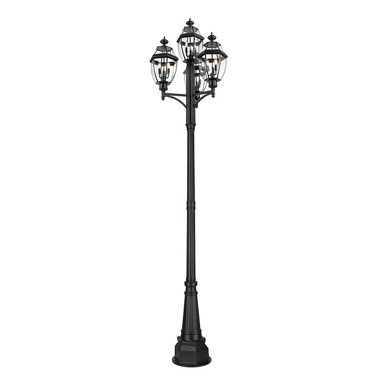 Image 3 Westover by Z-Lite Black 33.25 inch 3 Light Outdoor Post Mount Fixture more views