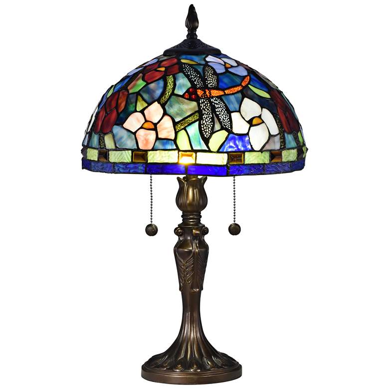 Image 1 Westport Antique Bronze Tiffany-Style Accent Table Lamp