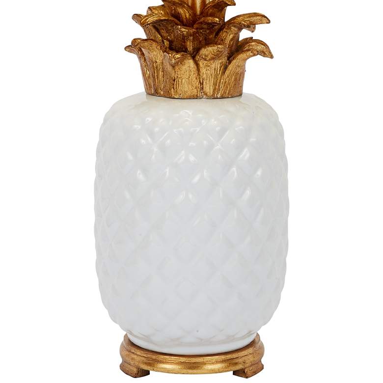Image 3 Westport White and Gold Pineapple Ceramic Table Lamp more views