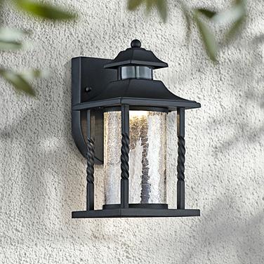 Westray 11 1/2" High Black Motion Sensor LED Outdoor Wall Light