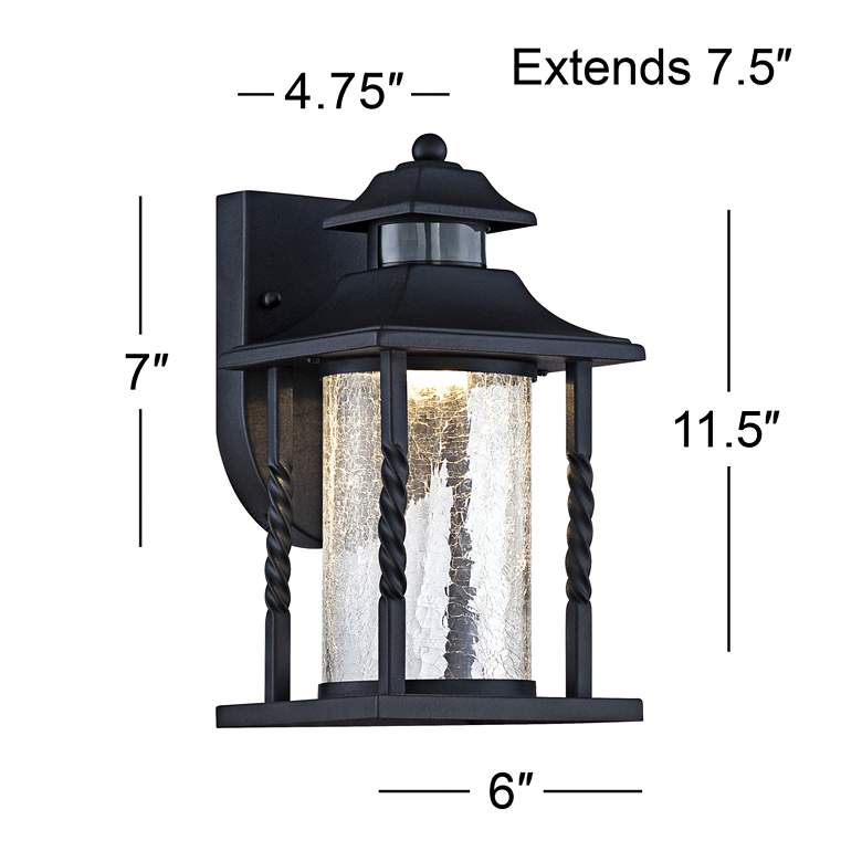 Image 7 Westray 11 1/2 inch High Black Finish Motion Sensor LED Outdoor Wall Light more views