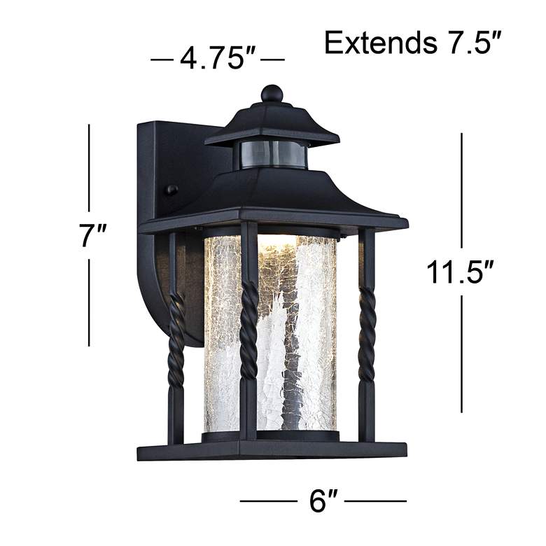 Image 7 Westray 11 1/2" High Black Motion Sensor LED Outdoor Wall Light more views