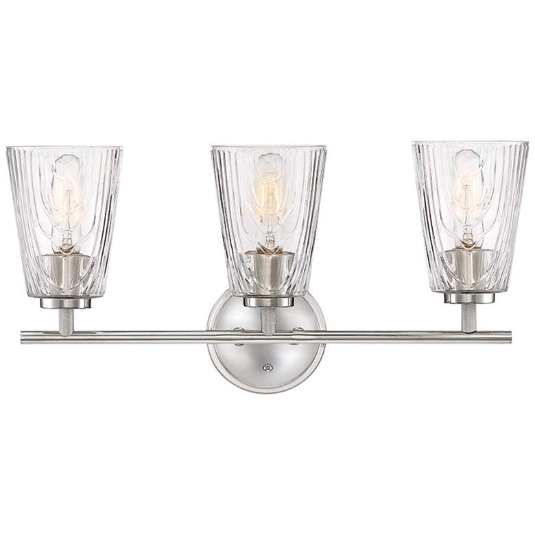 Image 2 Westwood 21 1/2" Wide Polished Nickel 3-Light Bath Light