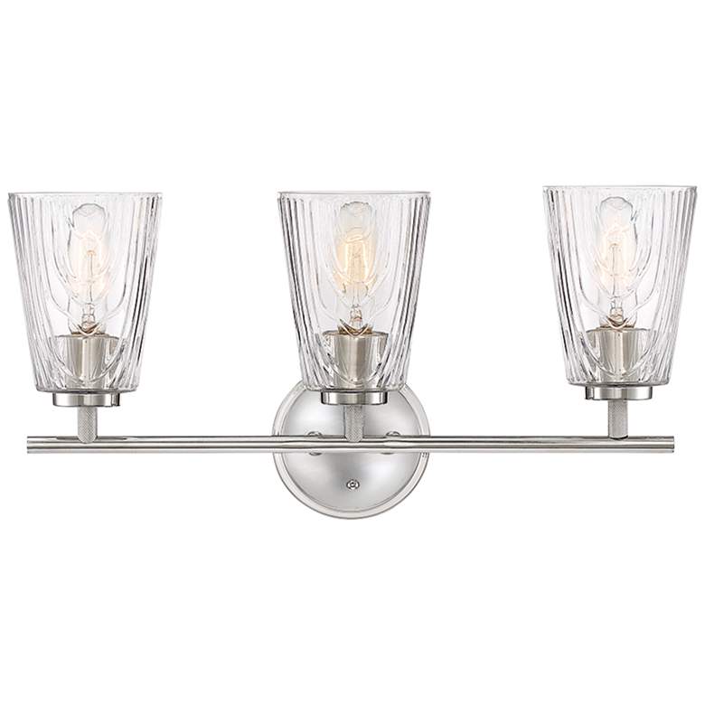 Image 2 Westwood 21 1/2 inch Wide Polished Nickel 3-Light Bath Light