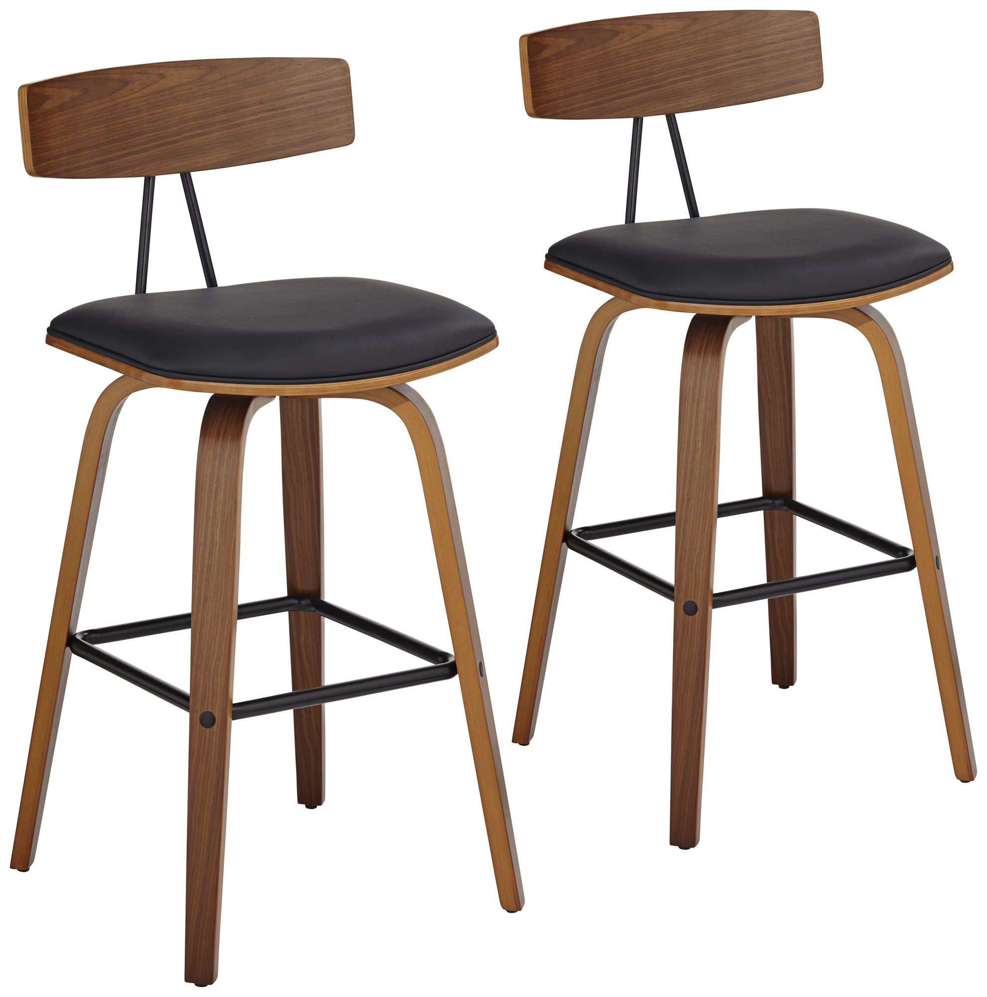 Walnut bar stools set of online 2