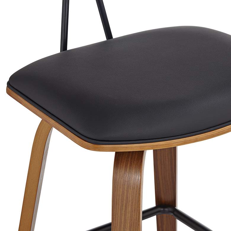 Image 5 Westwood 28 inch High Black Faux Leather and Walnut Counter Stool Set of 2 more views