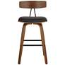 Westwood 28" High Black Faux Leather and Walnut Counter Stool Set of 2 in scene