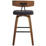 Westwood 28" High Black Faux Leather and Walnut Counter Stool Set of 2