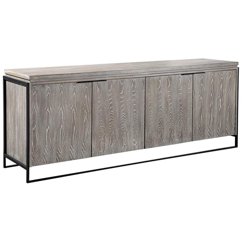 Image 1 Westwood 81 1/2 inch Wide Washed Wood 4-Door Modern Buffet