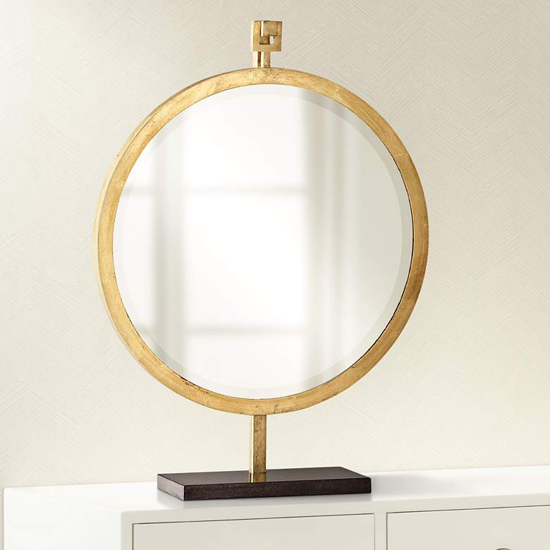 Image 1 Westwood Gold 18 1/4 inch x 24 1/4 inch Stand Mirror