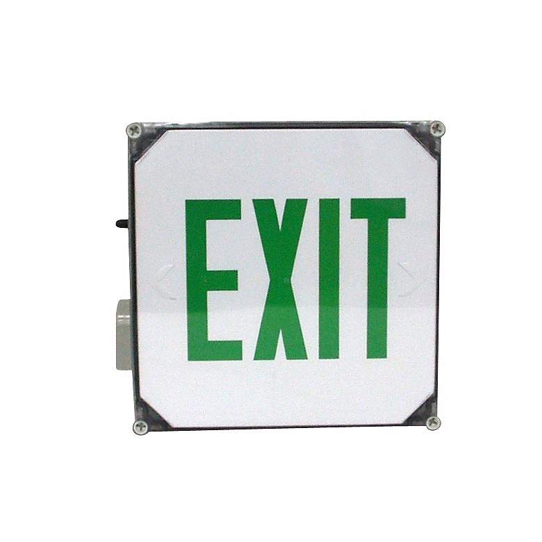 Image 1 Wet Location Green Emergency Exit Sign