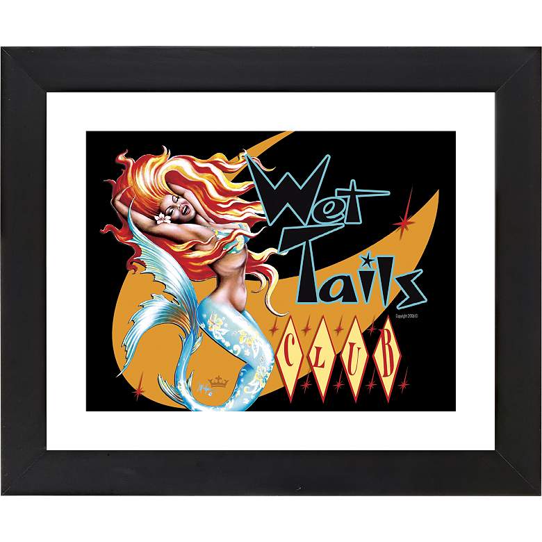 Image 1 Wet Tails I Mermaid Black Frame Giclee 23 1/4 inch High Wall Art