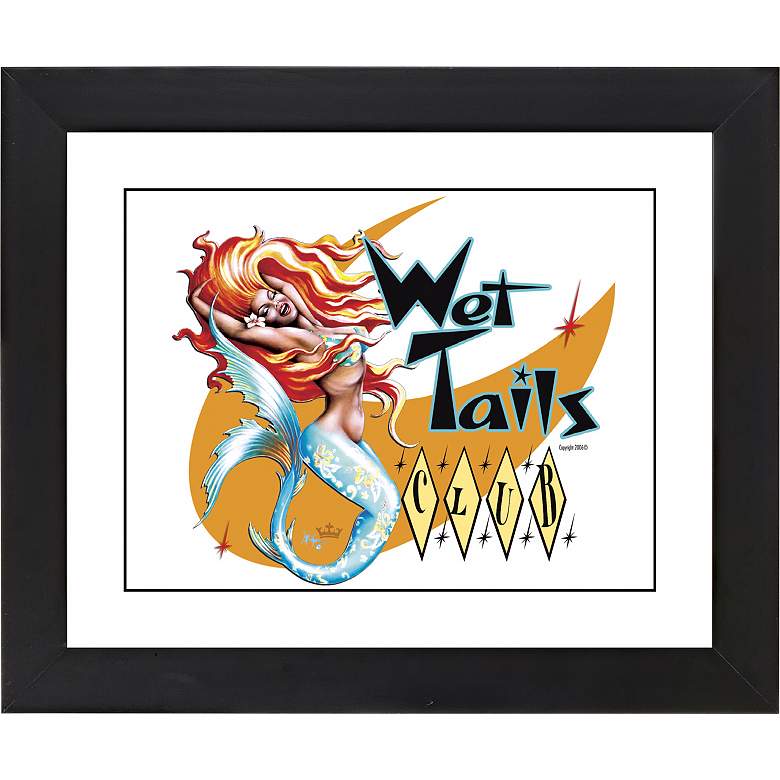Image 1 Wet Tails II Mermaid Black Frame 23 1/4 inch High Wall Art