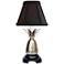 Wethersfield Pineapple Pewter Table Lamp with Black Silk Shade