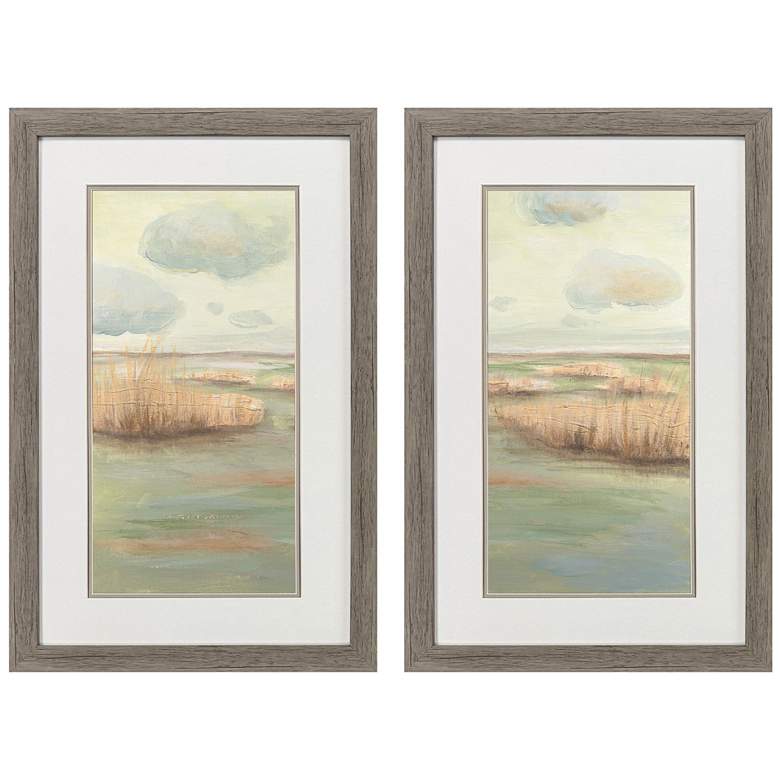 Image 1 Wetlands 21"W x 33"H Framed Wall Art Set of 2