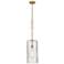 Wexford 8" LED Mini Pendant - Brushed Brass - Clear Basket Weave
