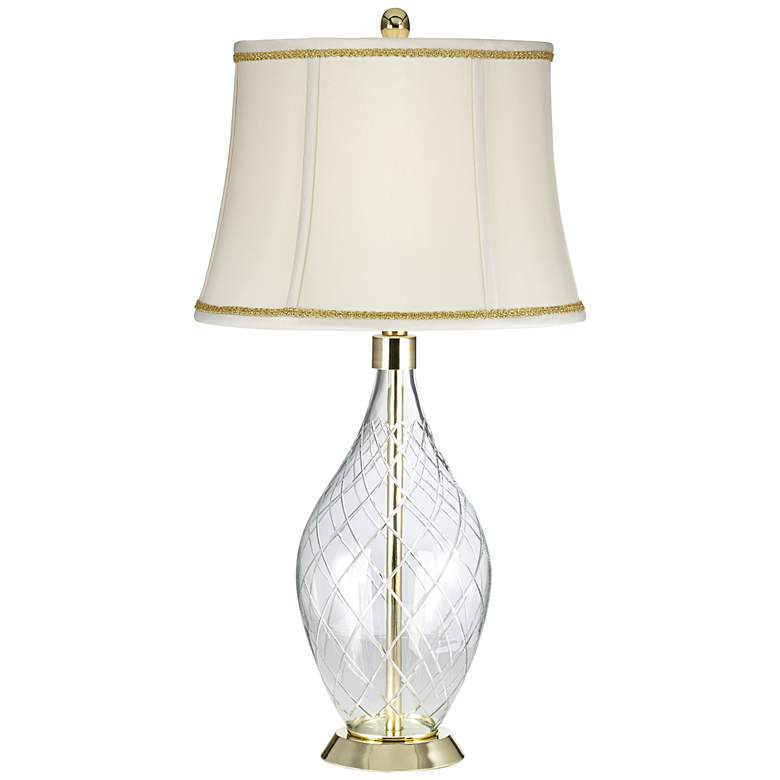 Image 1 Wexford Table Lamp with Gold Metallic Scroll Braid Trim
