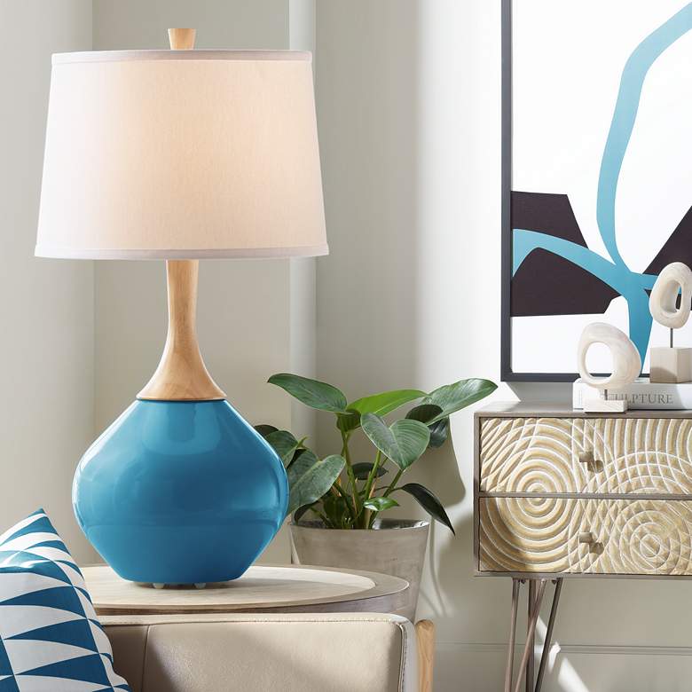 Image 1 Wexler Bosporus Blue Modern Table Lamp